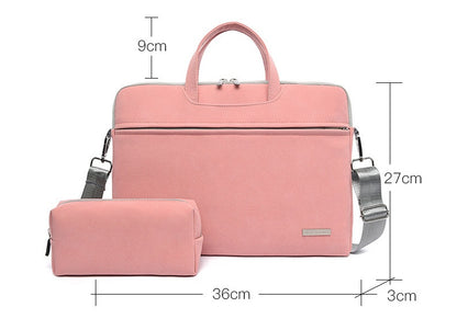 BB Women Leather Laptop Bag Notebook Carrying Case